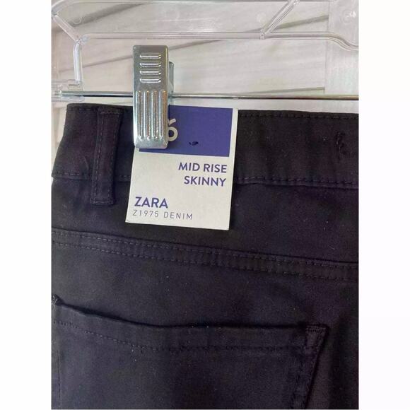 Zara 1975 denim peach soft black skinny jeans size 4 NWT - Picture 7 of 7